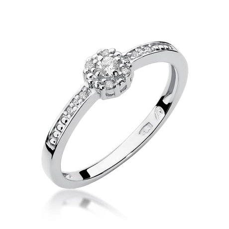Przejdź do produktu Pierścionek zaręczynowy z białego złota z diamentami 0,09ct Fire Of Love
