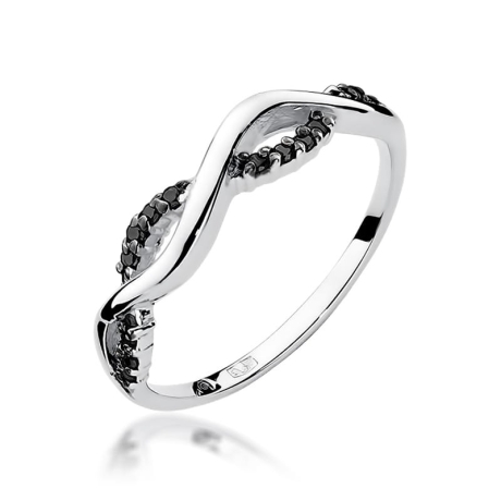 Przejdź do produktu Pierścionek zaręczynowy z białego złota z czarnymi diamentami 0,07ct Fire Of Love 