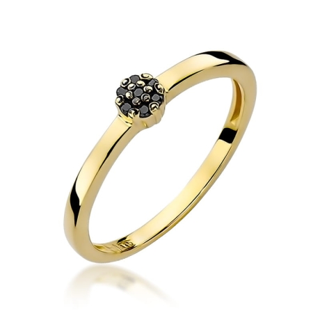 Przejdź do produktu Pierścionek zaręczynowy z żółtego złota z czarnymi brylantami 0,04ct Fire Of Love