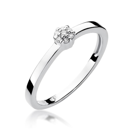 Przejdź do produktu Pierścionek zaręczynowy z białego złota z diamentami 0,04ct Fire Of Love 