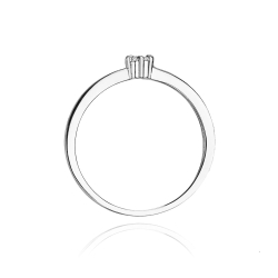 Pierścionek zaręczynowy z białego złota z diamentami 0,04ct Fire Of Love
