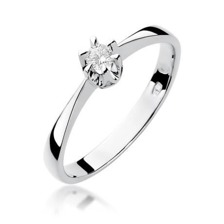Przejdź do produktu Pierścionek zaręczynowy z białego złota z diamentem 0,03ct Fire Of Love 