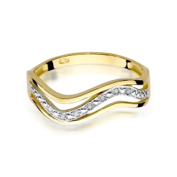 Pierścionek zaręczynowy z żółtego złota z diamentami 0,06ct Fire Of Love