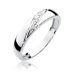 Pierścionek zaręczynowy z białego złota z diamentami 0,02ct Fire Of Love