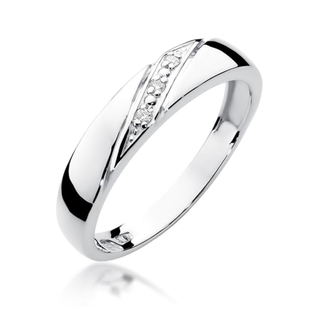 Przejdź do produktu Pierścionek zaręczynowy z białego złota z diamentami 0,02ct Fire Of Love 