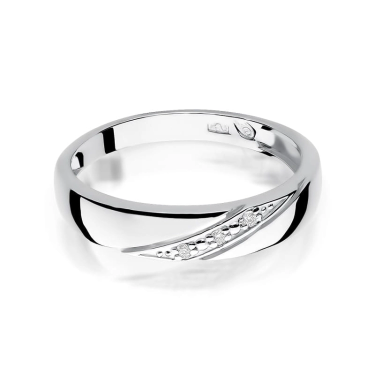 Pierścionek zaręczynowy z białego złota z diamentami 0,02ct Fire Of Love