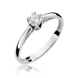 Pierścionek zaręczynowy z białego złota z diamentem 0,15ct Fire Of Love