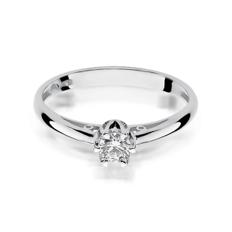 Pierścionek zaręczynowy z białego złota z diamentem 0,15ct Fire Of Love