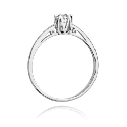 Pierścionek zaręczynowy z białego złota z diamentem 0,15ct Fire Of Love