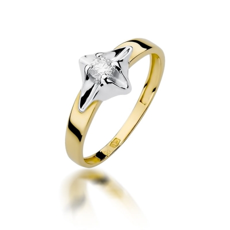 Przejdź do produktu Pierścionek zaręczynowy z żółtego złota z diamentem 0,12ct Fire Of Love 