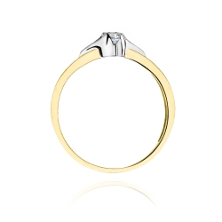 Pierścionek zaręczynowy z żółtego złota z diamentem 0,12ct Fire Of Love