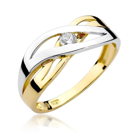 Przejdź do produktu Pierścionek zaręczynowy z żółtego złota z diamentem 0,10ct Fire Of Love