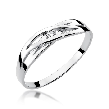 Przejdź do produktu Pierścionek zaręczynowy z białego złota z diamentem 0,05ct Fire Of Love 
