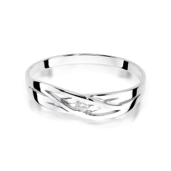 Pierścionek zaręczynowy z białego złota z diamentem 0,05ct Fire Of Love