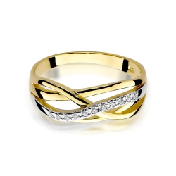 Pierścionek zaręczynowy z żółtego złota z diamentami 0,10ct Fire Of Love