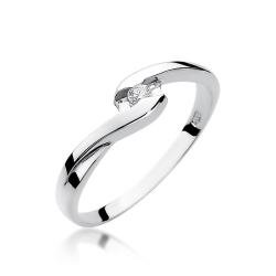 Pierścionek zaręczynowy z białego złota z diamentem 0,05ct Fire Of Love