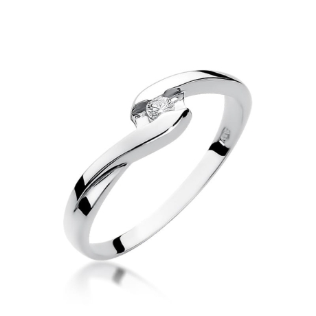 Przejdź do produktu Pierścionek zaręczynowy z białego złota z diamentem 0,05ct Fire Of Love