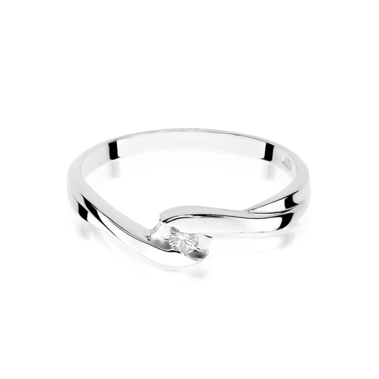Pierścionek zaręczynowy z białego złota z diamentem 0,05ct Fire Of Love