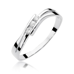 Pierścionek zaręczynowy z białego złota z diamentami 0,12ct Fire Of Love