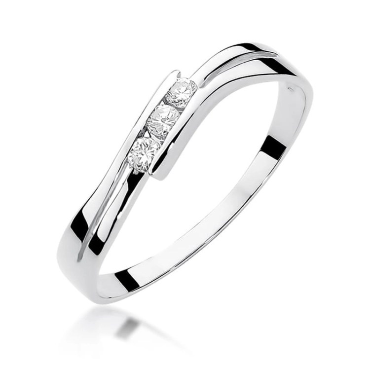 Pierścionek zaręczynowy z białego złota z diamentami 0,12ct Fire Of Love