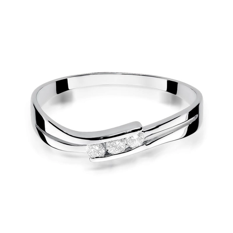 Pierścionek zaręczynowy z białego złota z diamentami 0,12ct Fire Of Love