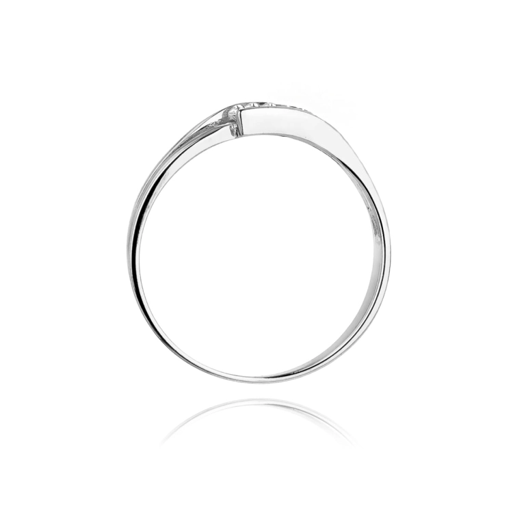 Pierścionek zaręczynowy z białego złota z diamentami 0,12ct Fire Of Love
