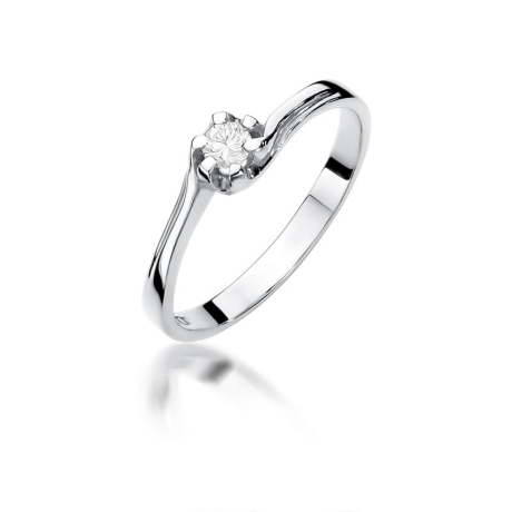 Przejdź do produktu Pierścionek zaręczynowy z białego złota z diamentem 0,10ct Fire Of Love