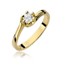 Pierścionek zaręczynowy z żółtego złota z diamentem 0,30ct Fire Of Love