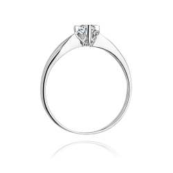 Pierścionek zaręczynowy z białego złota z brylantem 0,12ct Fire Of Love
