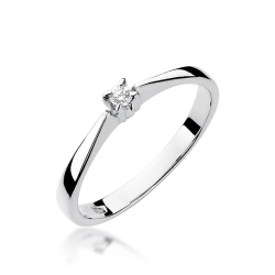 Pierścionek zaręczynowy z białego złota z diamentem 0,03ct Fire Of Love