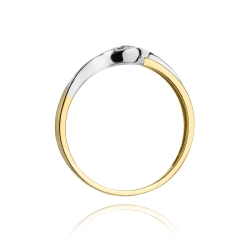 Pierścionek zaręczynowy z żółtego złota z diamentem 0,04ct Fire Of Love