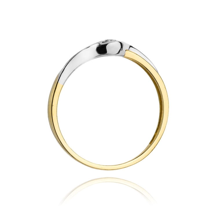 Pierścionek zaręczynowy z żółtego złota z diamentem 0,04ct Fire Of Love