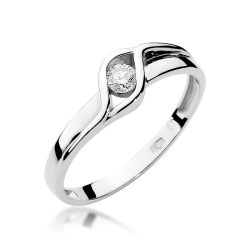 Pierścionek zaręczynowy z białego złota z diamentem 0,10ct Fire Of Love