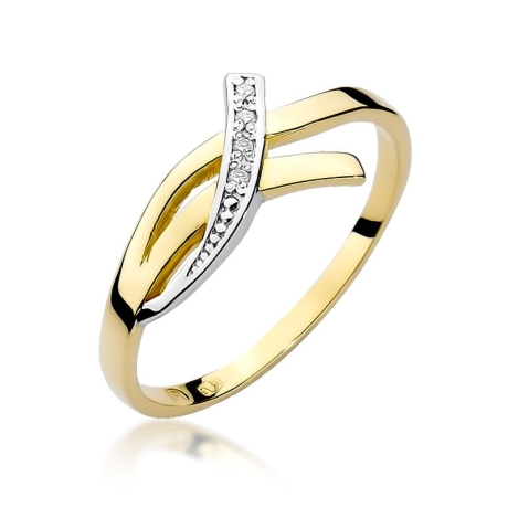 Przejdź do produktu Pierścionek zaręczynowy z żółtego złota z diamentami 0,02ct Fire Of Love