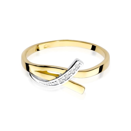 Przejdź do produktu Pierścionek zaręczynowy z żółtego złota z diamentami 0,02ct Fire Of Love