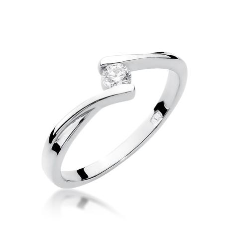 Przejdź do produktu Pierścionek zaręczynowy z białego złota z diamentem 0,10ct Fire Of Love