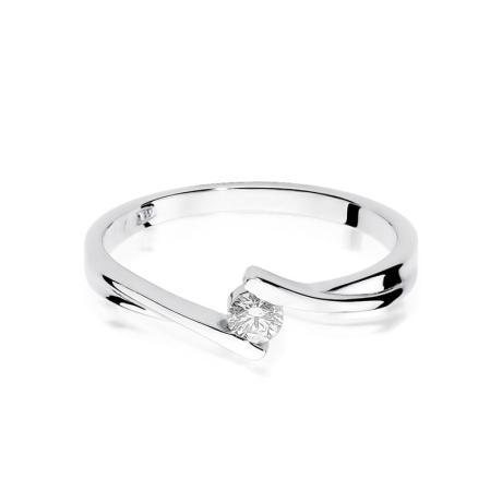 Przejdź do produktu Pierścionek zaręczynowy z białego złota z diamentem 0,10ct Fire Of Love