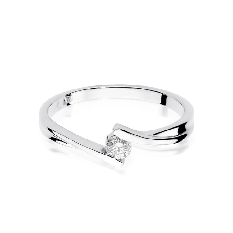 Pierścionek zaręczynowy z białego złota z diamentem 0,10ct Fire Of Love