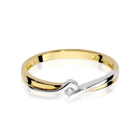 Przejdź do produktu Pierścionek zaręczynowy z żółtego złota z diamentem 0,04ct Fire Of Love 