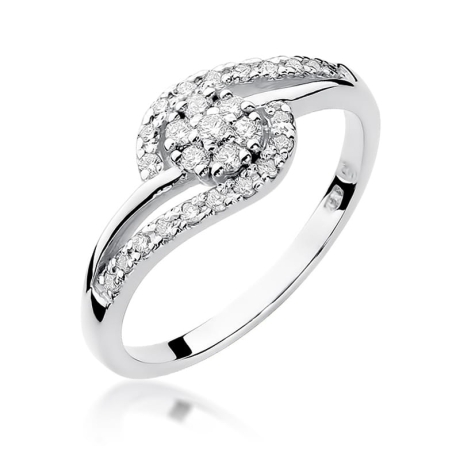 Przejdź do produktu Pierścionek zaręczynowy z białego złota z diamentami 0,17ct Fire Of Love