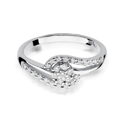 Pierścionek zaręczynowy z białego złota z diamentami 0,17ct Fire Of Love
