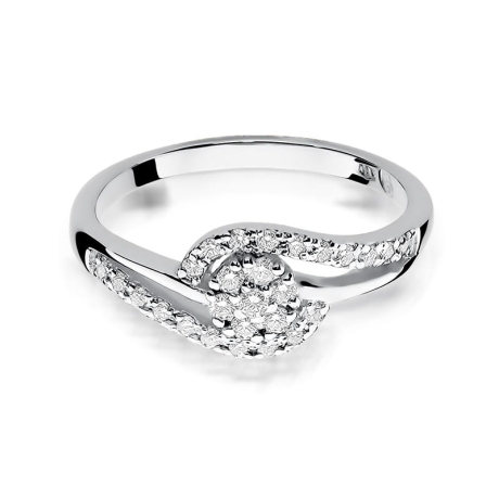 Przejdź do produktu Pierścionek zaręczynowy z białego złota z diamentami 0,17ct Fire Of Love
