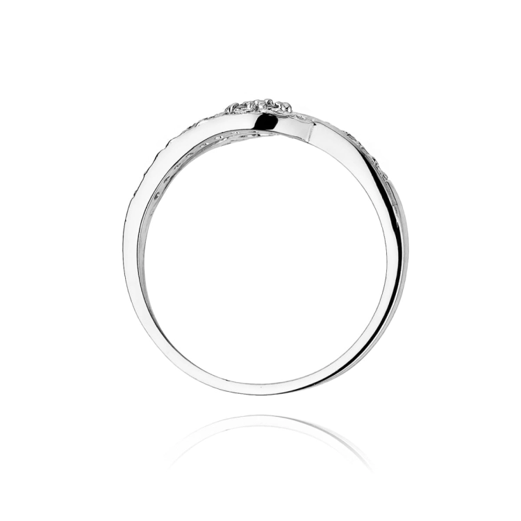 Pierścionek zaręczynowy z białego złota z diamentami 0,17ct Fire Of Love