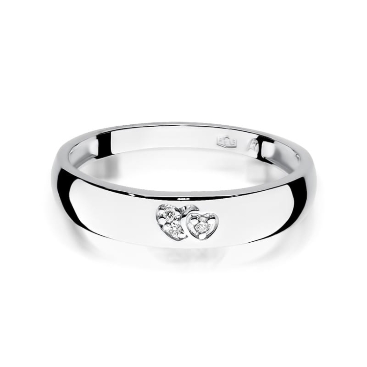 Pierścionek zaręczynowy z białego złota z diamentami 0,02ct Fire Of Love
