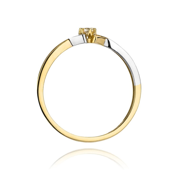 Pierścionek zaręczynowy z żółtego złota z diamentem 0,04ct Fire Of Love