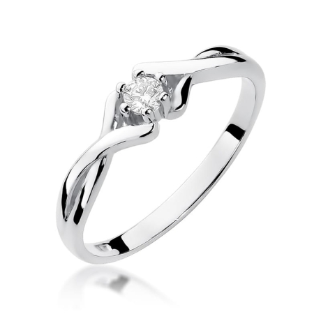 Przejdź do produktu Pierścionek zaręczynowy z białego złota z diamentem 0,08ct Fire Of Love 
