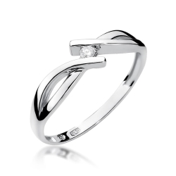 Pierścionek zaręczynowy z białego złota z diamentem 0,04ct Fire Of Love
