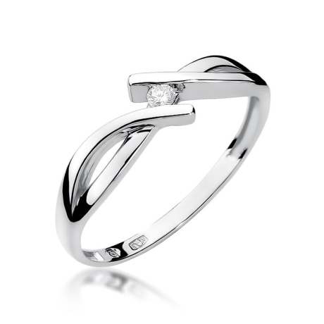 Przejdź do produktu Pierścionek zaręczynowy z białego złota z diamentem 0,04ct Fire Of Love