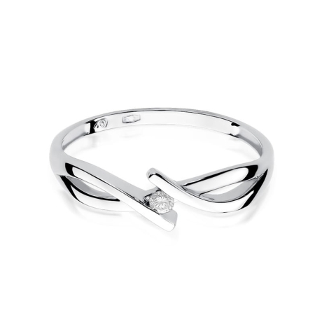 Przejdź do produktu Pierścionek zaręczynowy z białego złota z diamentem 0,04ct Fire Of Love