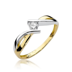 Pierścionek zaręczynowy z żółtego złota z diamentem 0,10ct Fire Of Love